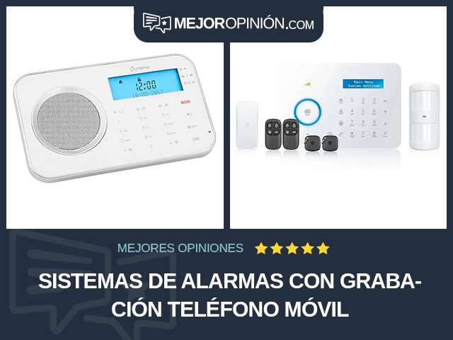 Sistemas de alarmas Con grabación Teléfono móvil