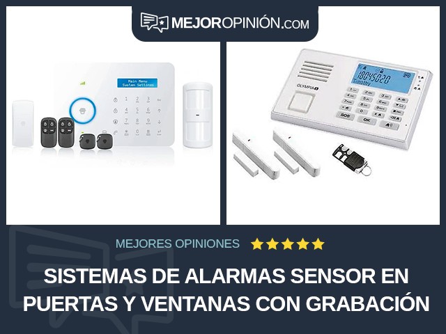 Sistemas de alarmas Sensor en puertas y ventanas Con grabación