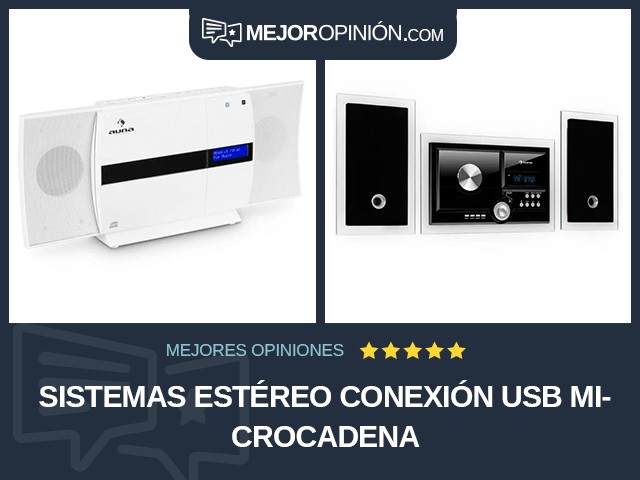 Sistemas estéreo Conexión USB Microcadena