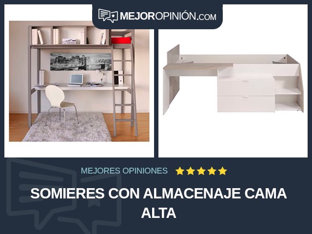 Somieres Con almacenaje Cama alta