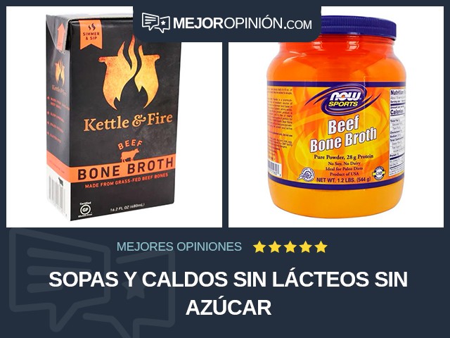 Sopas y caldos Sin lácteos Sin azúcar