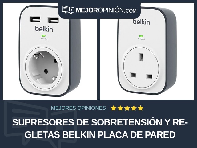 Supresores de sobretensión y regletas Belkin Placa de pared