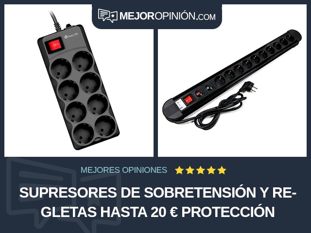 Supresores de sobretensión y regletas Hasta 20 € Protección contra sobrecargas