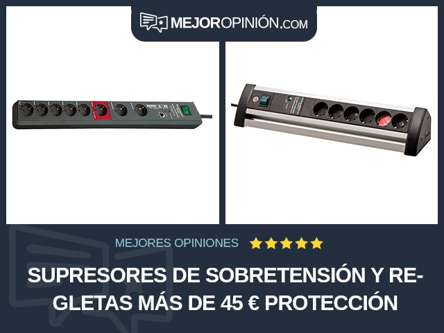 Supresores de sobretensión y regletas Más de 45 € Protección contra sobrecargas