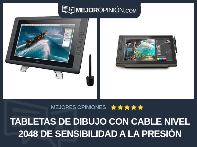 Tabletas de dibujo Con cable Nivel 2048 de sensibilidad a la presión