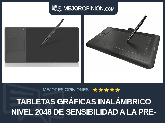 Tabletas gráficas Inalámbrico Nivel 2048 de sensibilidad a la presión