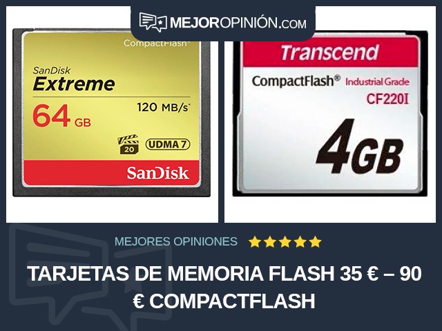 Tarjetas de memoria flash 35 € – 90 € CompactFlash