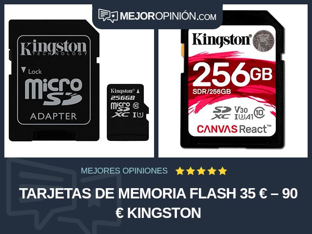 Tarjetas de memoria flash 35 € – 90 € Kingston