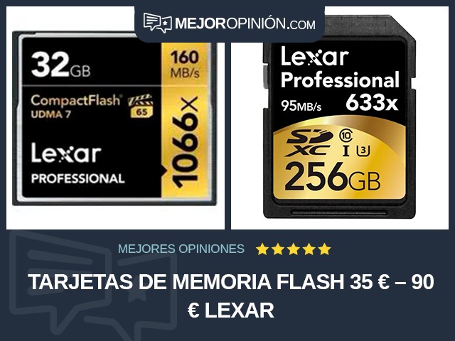 Tarjetas de memoria flash 35 € – 90 € Lexar