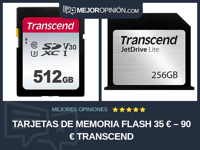 Tarjetas de memoria flash 35 € – 90 € Transcend