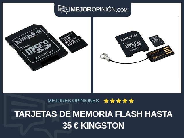 Tarjetas de memoria flash Hasta 35 € Kingston