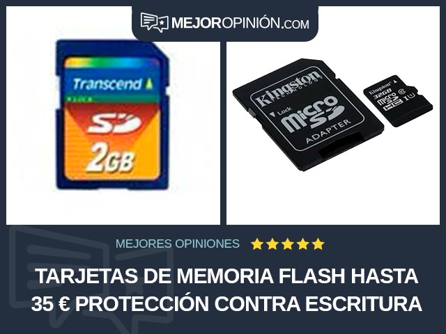 Tarjetas de memoria flash Hasta 35 € Protección contra escritura