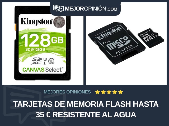 Tarjetas de memoria flash Hasta 35 € Resistente al agua