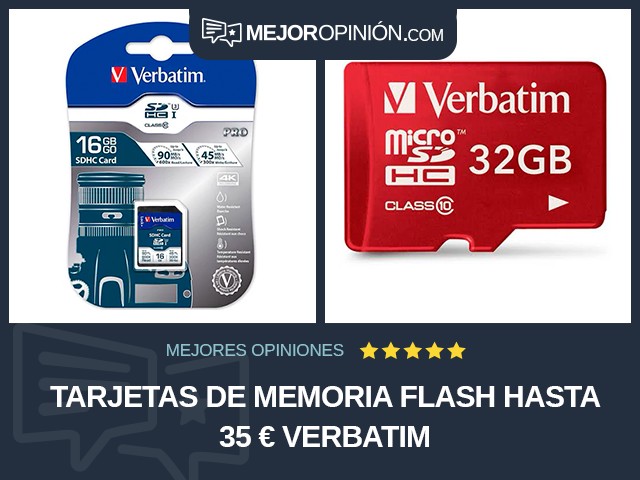 Tarjetas de memoria flash Hasta 35 € Verbatim