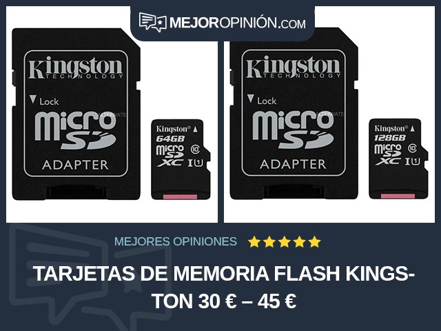 Tarjetas de memoria flash Kingston 30 € – 45 €