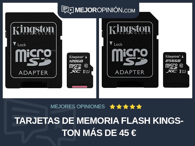 Tarjetas de memoria flash Kingston Más de 45 €