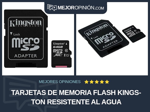 Tarjetas de memoria flash Kingston Resistente al agua