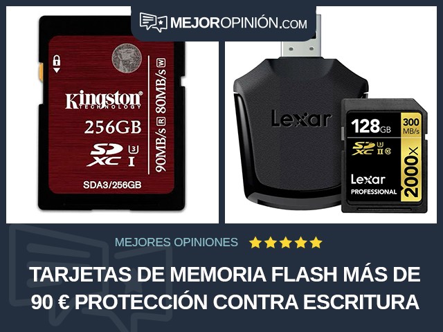 Tarjetas de memoria flash Más de 90 € Protección contra escritura