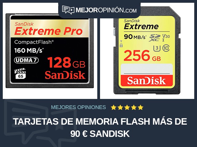 Tarjetas de memoria flash Más de 90 € SanDisk