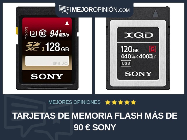 Tarjetas de memoria flash Más de 90 € Sony