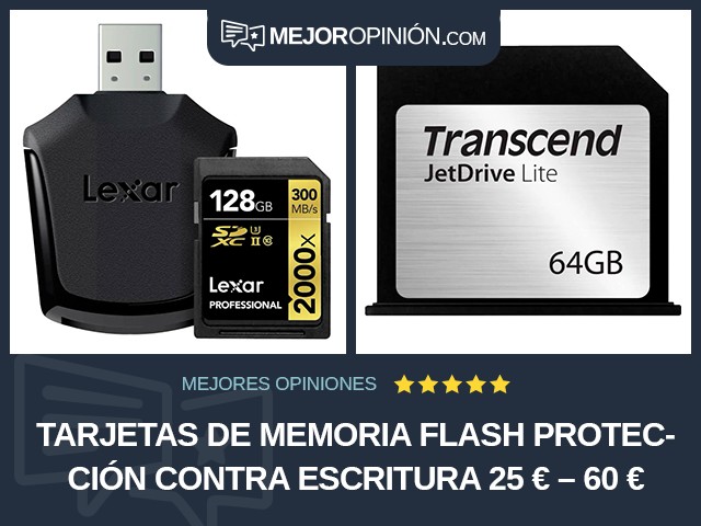 Tarjetas de memoria flash Protección contra escritura 25 € – 60 €