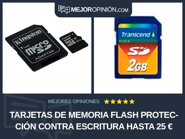 Tarjetas de memoria flash Protección contra escritura Hasta 25 €