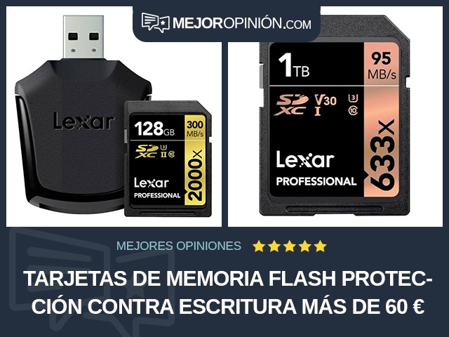 Tarjetas de memoria flash Protección contra escritura Más de 60 €