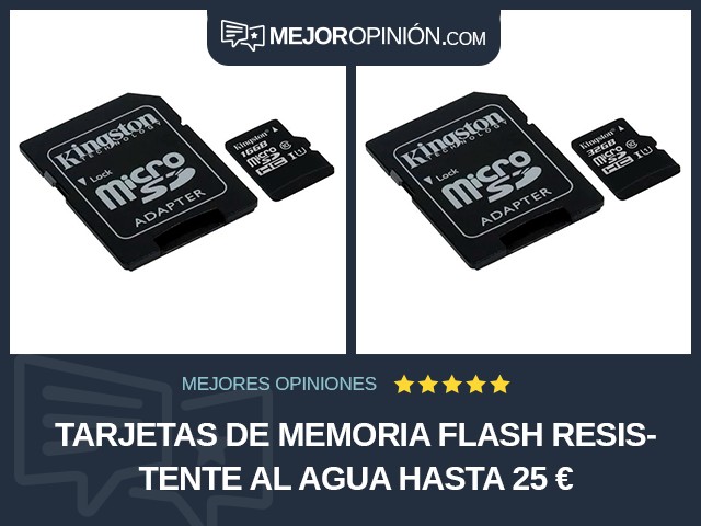 Tarjetas de memoria flash Resistente al agua Hasta 25 €