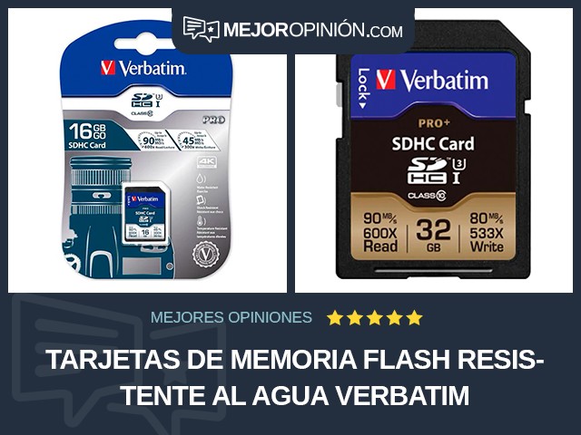 Tarjetas de memoria flash Resistente al agua Verbatim