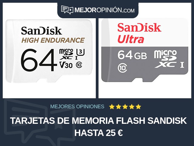 Tarjetas de memoria flash SanDisk Hasta 25 €