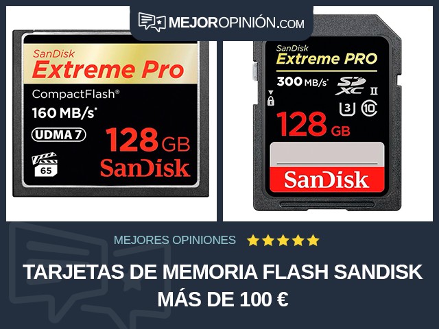 Tarjetas de memoria flash SanDisk Más de 100 €