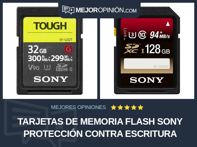 Tarjetas de memoria flash Sony Protección contra escritura