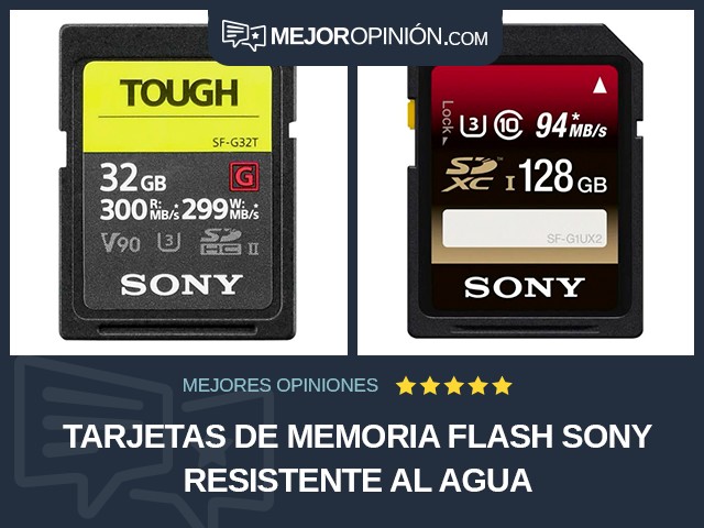 Tarjetas de memoria flash Sony Resistente al agua