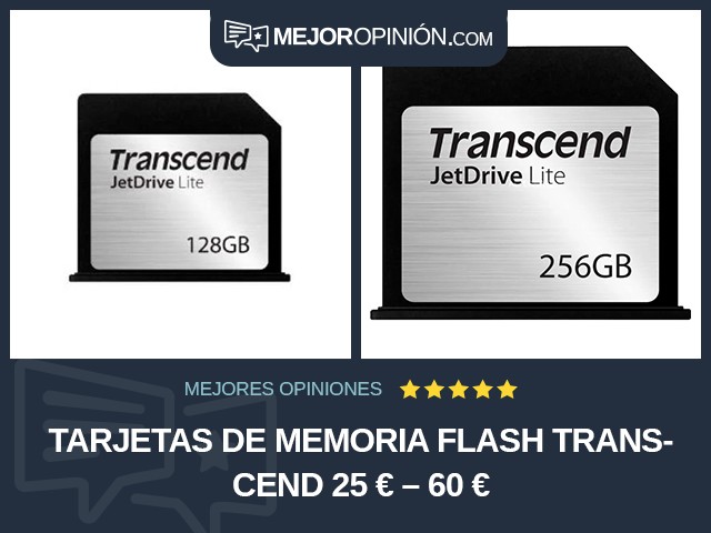 Tarjetas de memoria flash Transcend 25 € – 60 €