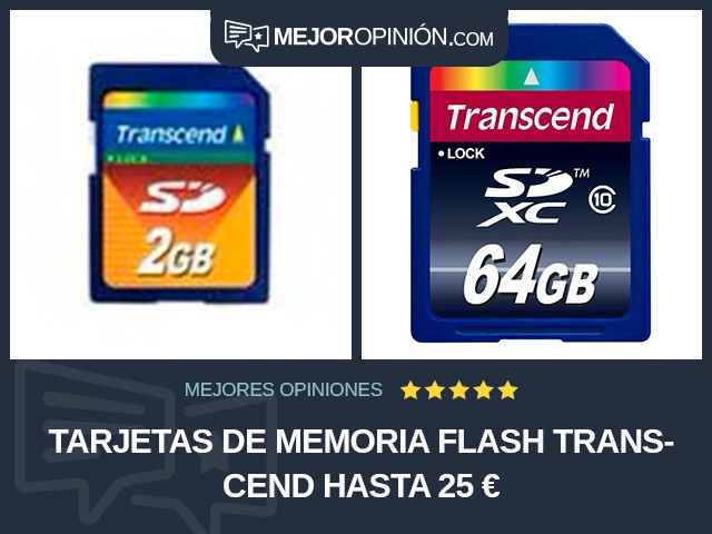 Tarjetas de memoria flash Transcend Hasta 25 €