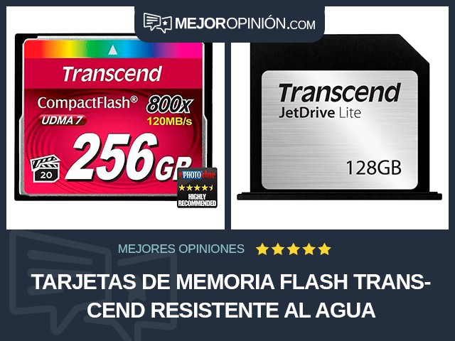 Tarjetas de memoria flash Transcend Resistente al agua