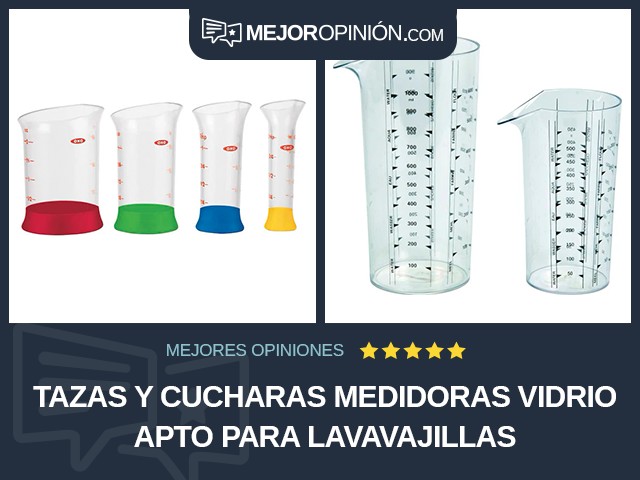 Tazas y cucharas medidoras Vidrio Apto para lavavajillas