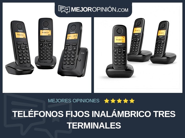 Teléfonos fijos Inalámbrico Tres terminales