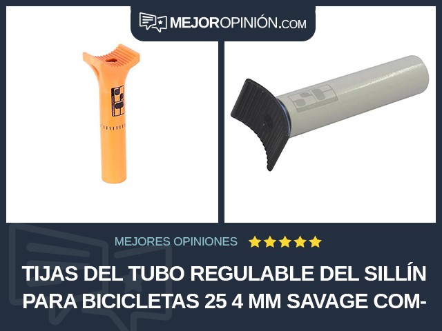 Tijas del tubo regulable del sillín para bicicletas 25 4 mm Savage Components