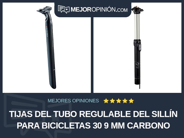 Tijas del tubo regulable del sillín para bicicletas 30 9 mm Carbono