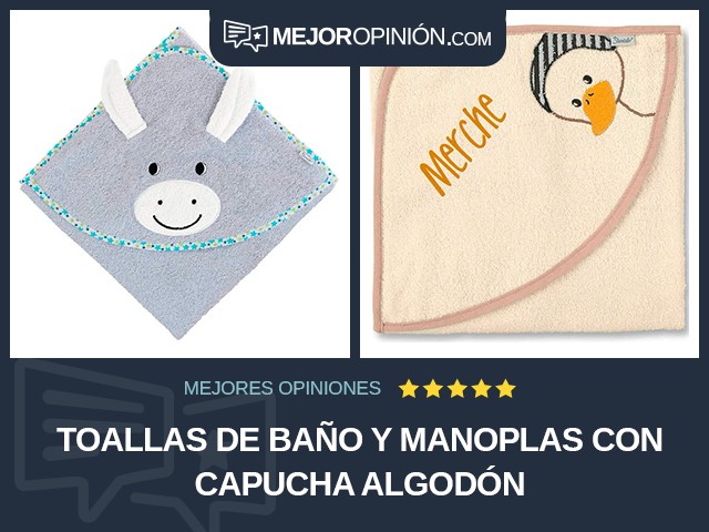 Toallas de baño y manoplas Con capucha Algodón