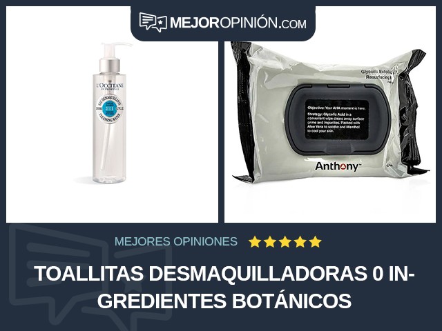 Toallitas desmaquilladoras 0 Ingredientes botánicos