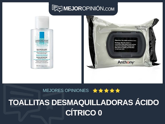 Toallitas desmaquilladoras Ácido cítrico 0