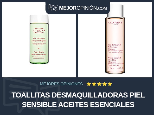 Toallitas desmaquilladoras Piel sensible Aceites esenciales