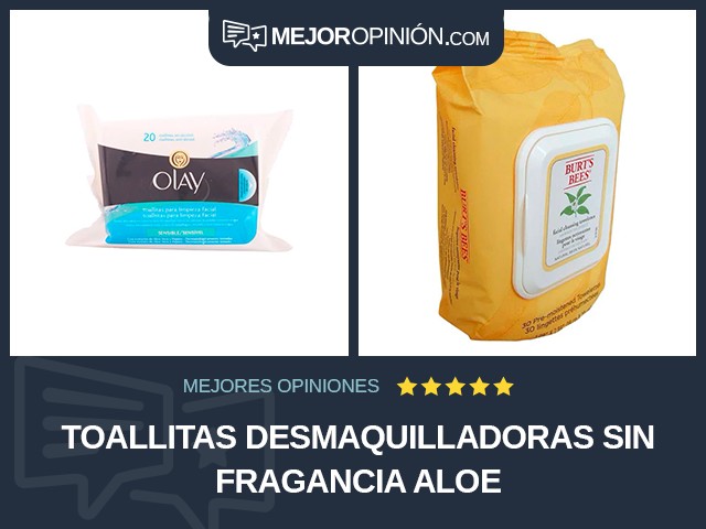 Toallitas desmaquilladoras Sin fragancia Aloe