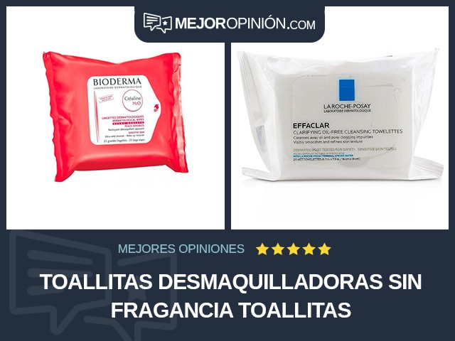 Toallitas desmaquilladoras Sin fragancia Toallitas