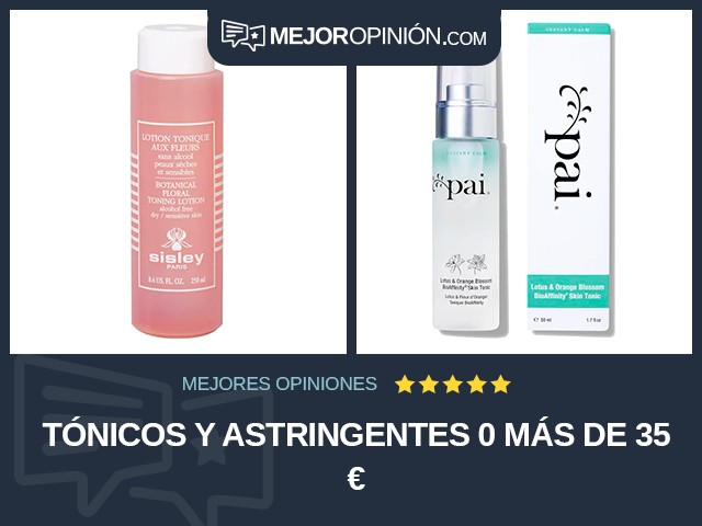 Tónicos y astringentes 0 Más de 35 €