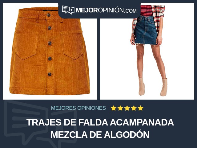 Trajes de falda Acampanada Mezcla de algodón