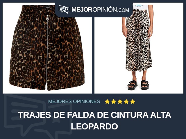 Trajes de falda De cintura alta Leopardo