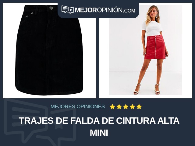 Trajes de falda De cintura alta Mini